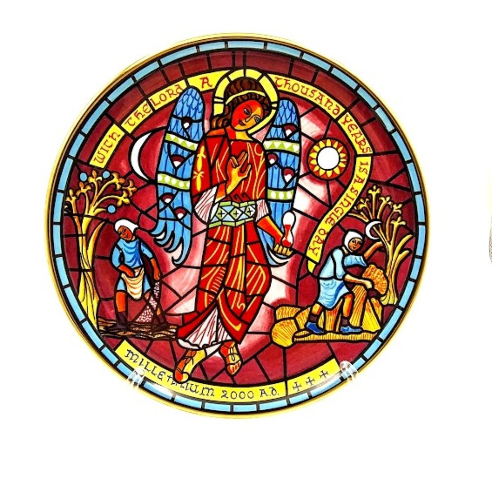 PRINKNASH ABBEY* MILLENNIUM* ANGEL CERAMIC PLATE*COLLECTOR PLATE #48